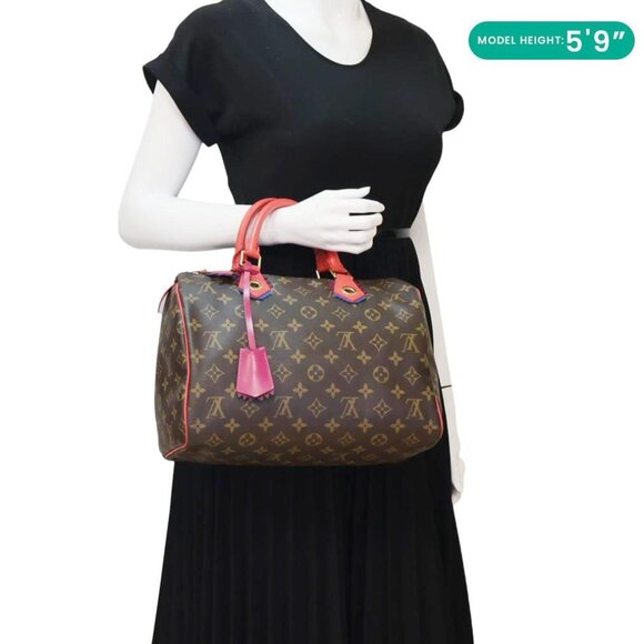 Louis Vuitton  Totem Speedy 30 Monogram Canvas Satchel Bag Flamingo Pink - Picture 2 of 12